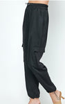 Zanadu Satin Joggers-Black