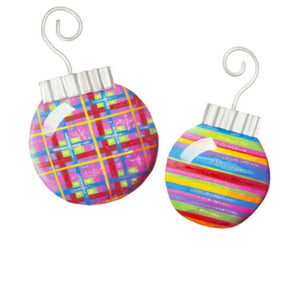 Set of 2 Merry & Bright Ball Ornaments