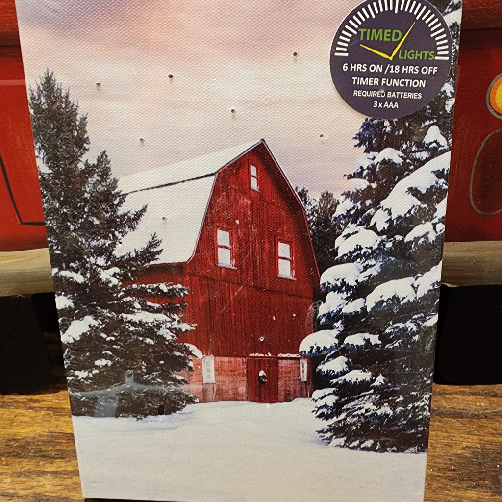 LED Canvas Red Barn