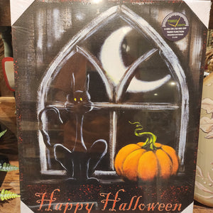 LED Canvas Haunted Halloween -Large