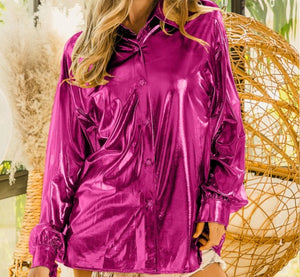 Shine On Blouse-Fushia