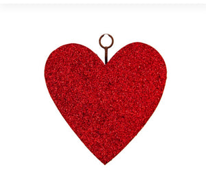 Red Glitter Heart Charm