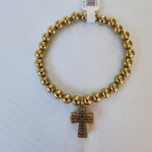 R223781 Gold Cross Prayer Bracelet