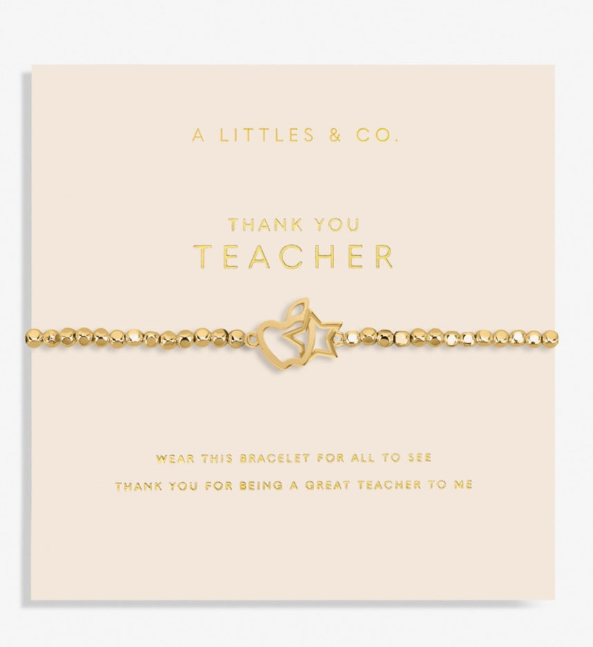 Thank you Teacher Bracelet-Gold