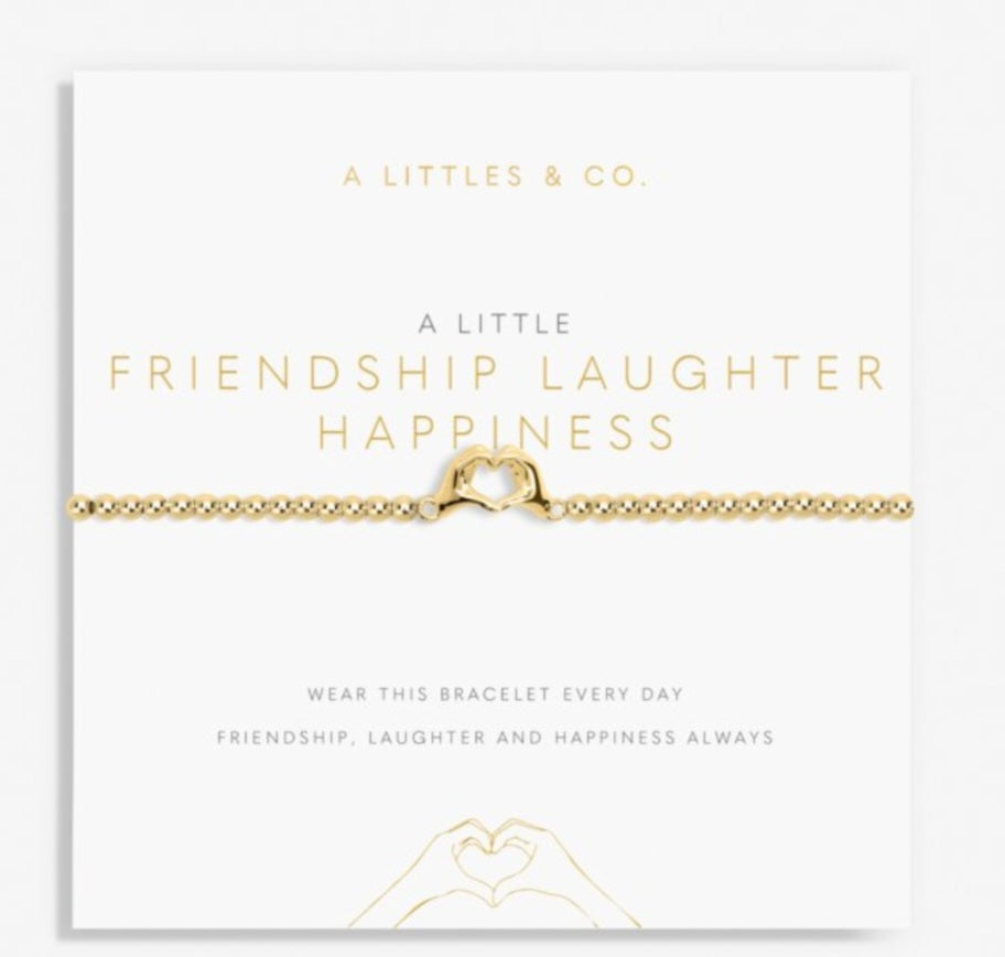 Friendship, Laughter, Happiness  Bracelet-Gold