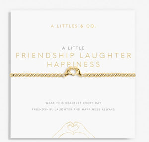 Friendship, Laughter, Happiness  Bracelet-Gold