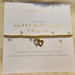 Happy Birthday Friend Bracelet Gold