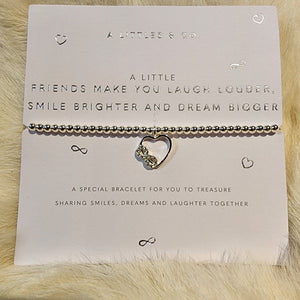 Friends Make You Laugh Louder Bracelet-Silver