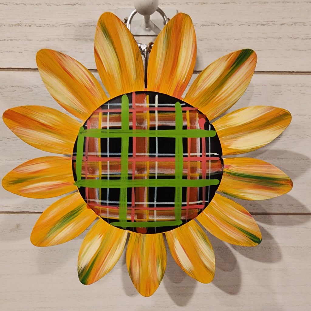 Plaid Sunflower Charm