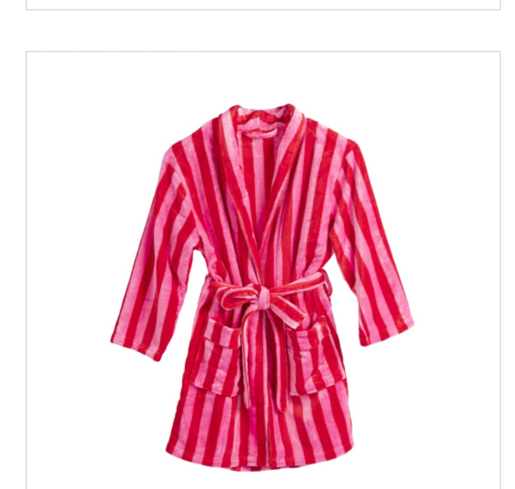 Felicity Striped Robe-Red/Pink