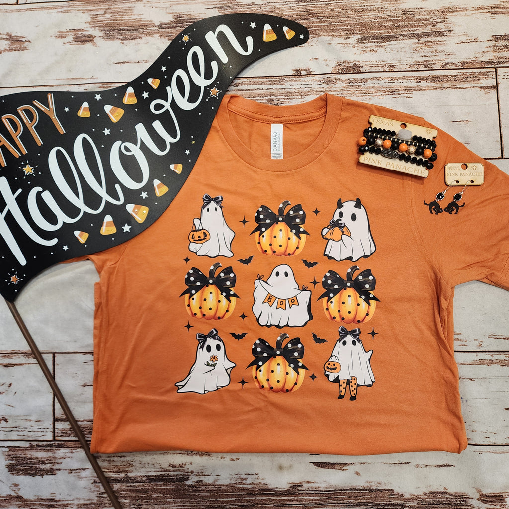 Ghost and Polka Dot Pumpkin Tee