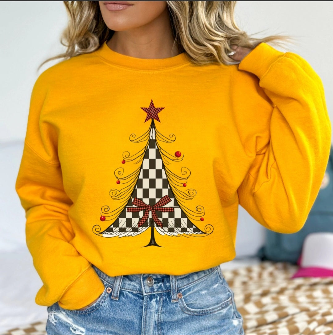 Checkered Christmas Tree Sweatshirt