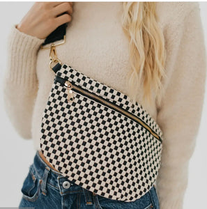 Woven Bum Bag B/W Check