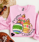 Merry Christmas Sweatshirt-Pink