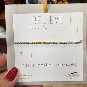 Believe Morse Code Bracelet