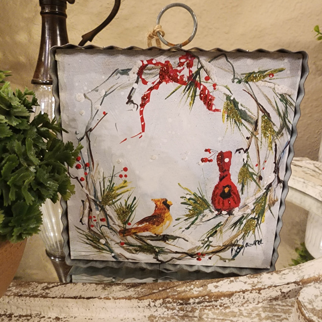 Snowy Cardinal Wreath