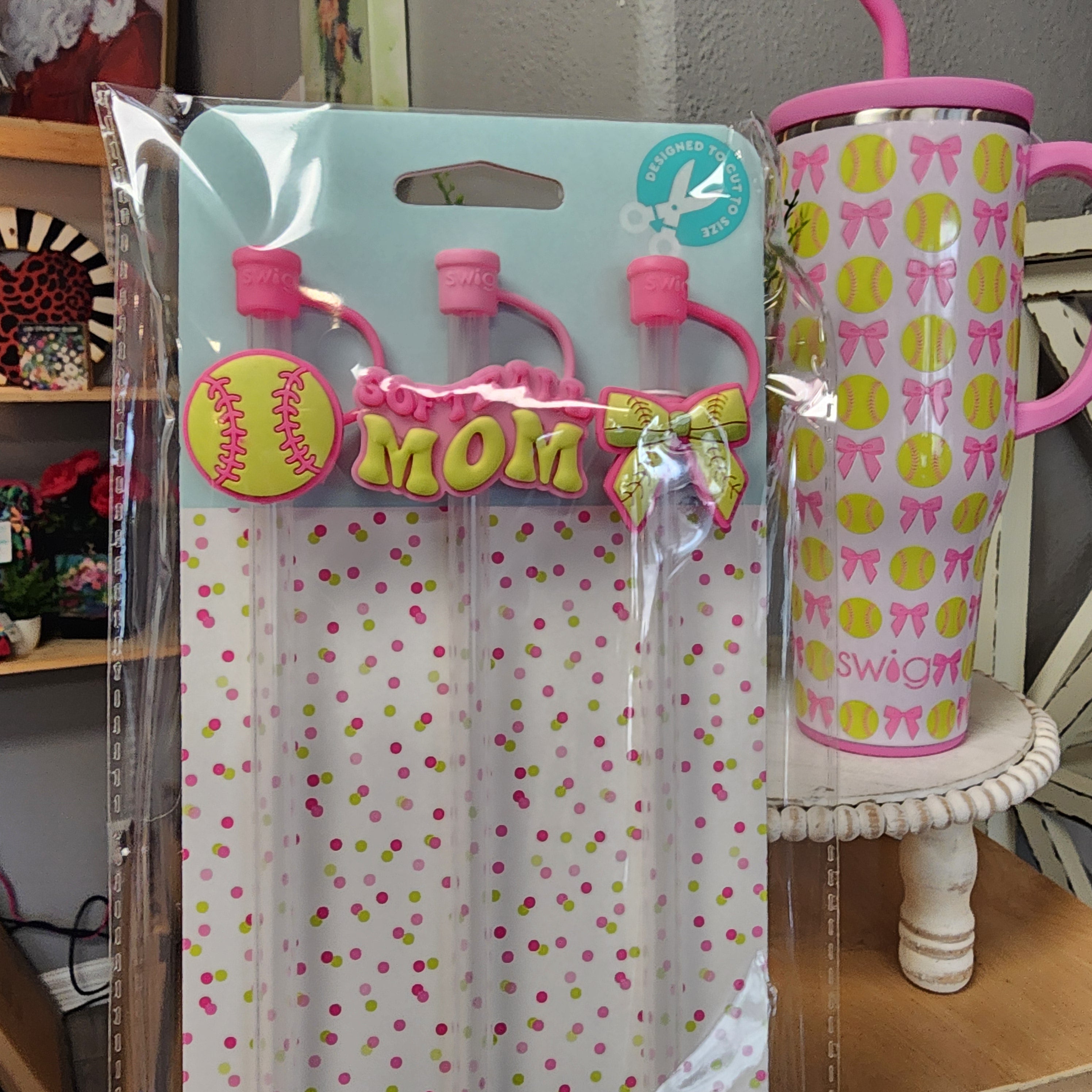 Pitch Hit Run Straw Toppers