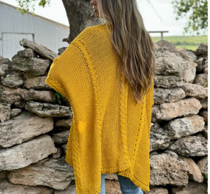 Kate Knit Kimono-Mustard