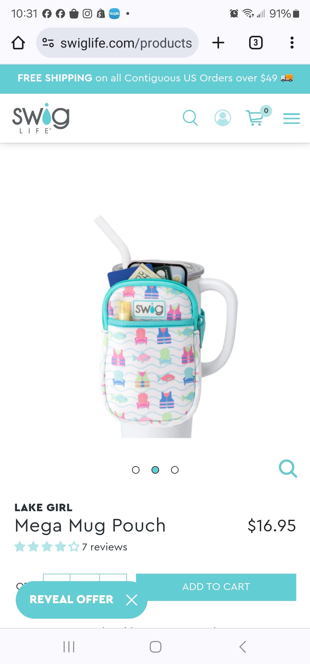 Swig Life Lake Girl Mega Mug Pouch