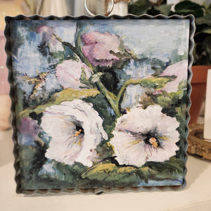White Hollyhocks