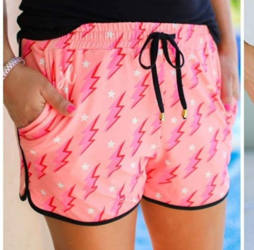 Pink  Bolts Shorts