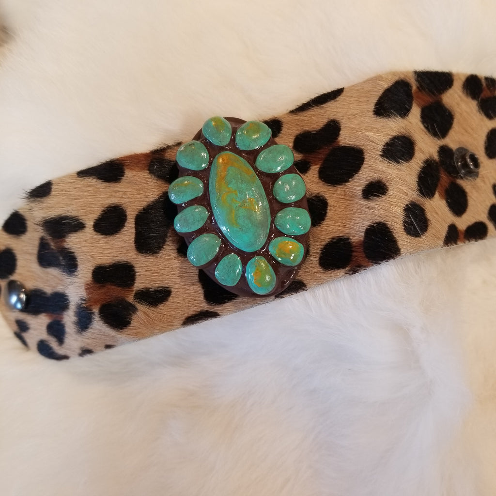 RD0133 Turquoise and Leopard Print Cuff