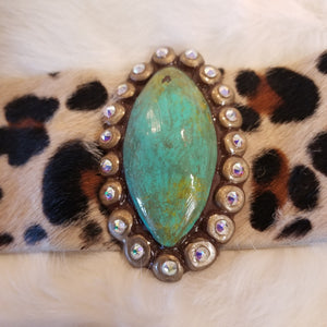 RD0134 Turquoise and Leopard Print Cuff
