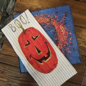 Boo Jack O'Lantern Tea Towel