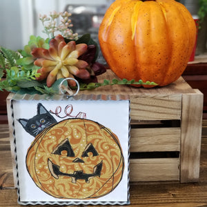 Cat on a Pumpkin