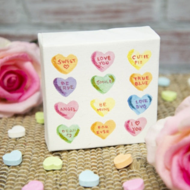 Conversation Hearts Canvas